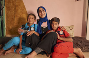 Fatima and her two boys 